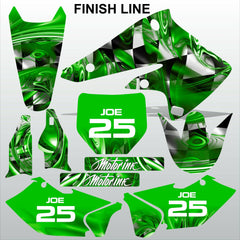 Kawasaki KXF 250 2004-2005 GREEN FINISH LINE motocross race decals MX graphics