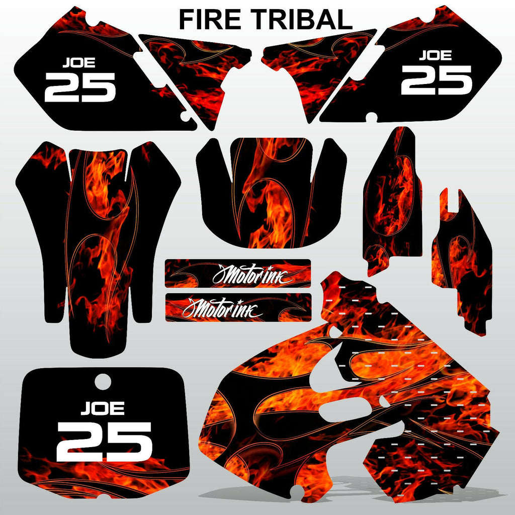 Suzuki RM 125-250 1999 2000 FIRE TRIBAL motocross decals set MX graphics kit