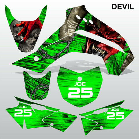 Kawasaki KLX 140 2015 DEVIL PUNISHER motocross decals set stripe MX graphics kit