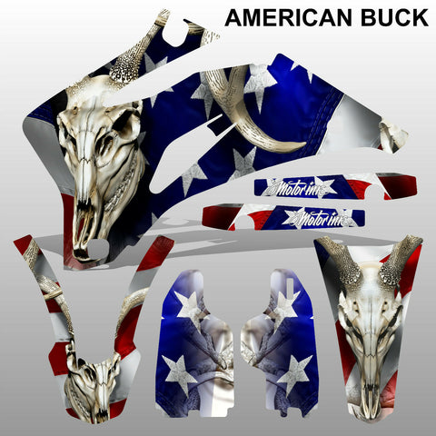 Yamaha WR 450F 2007-2013 AMERICAN BUCK motocross race decals set MX graphics kit