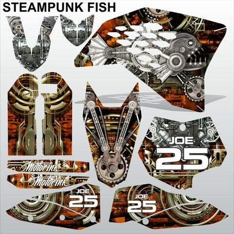 KTM SX 2007-2010 STEAMPUNK FISH motocross decals racing stripes set MX graphics