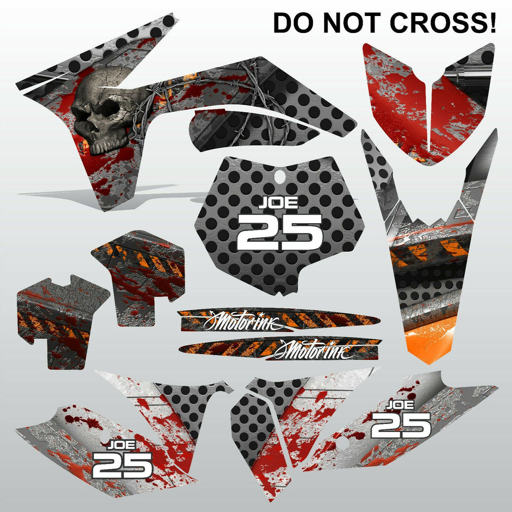 KTM SXF 2011 2012 DO NOT CROSS motocross racing decals stripes set MX graphics
