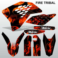 KTM EXC 2008-2011 FIRE TRIBAL motocross decals racing stripes set MX graphics