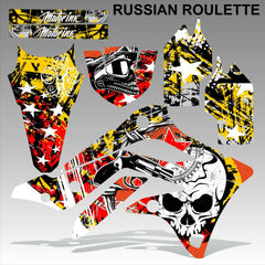 Kawasaki KXF 450 2012-2014 RUSSIAN ROULETTE motocross decals set MX graphics kit