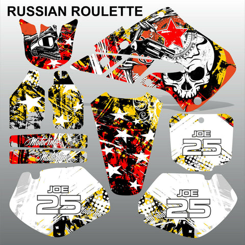 Honda CR125 CR250 1998 1999 RUSSIAN ROULLETE motocross decals set MX graphics