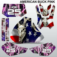 Honda XR250 XR400 1996-2004 AMERICAN BUCK PINK motocross racing decals set MX