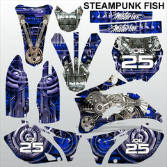 Yamaha YZF 250 450 2009 STEAMPUNK FISH motocross racing decals set MX graphics