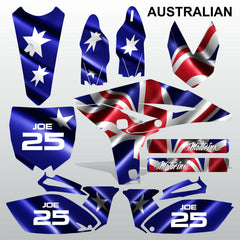 Yamaha YZF 250 2010-2012 AUSTRALIAN motocross race decals set MX graphics kit