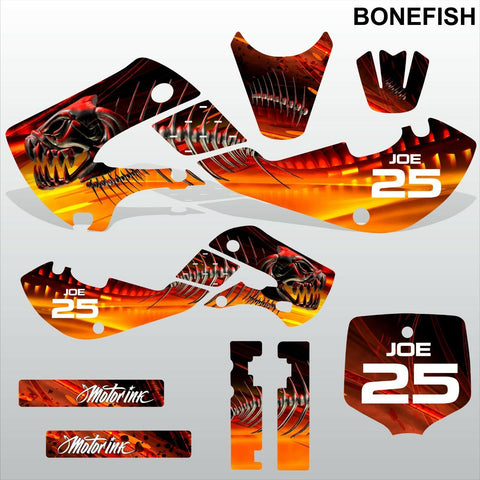 Kawasaki KLX110 2000-2009 BONEFISH motocross decals set MX graphics kit stripes