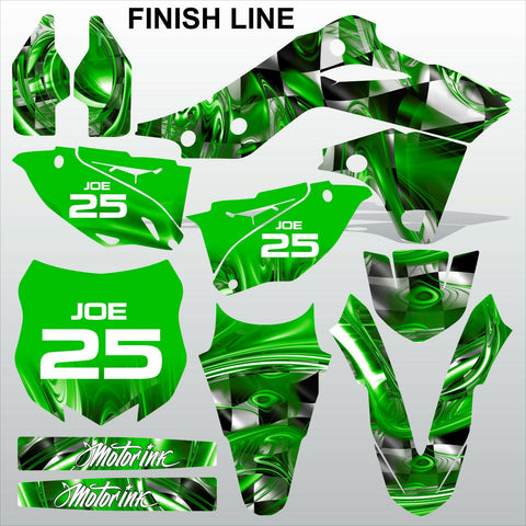 Kawasaki KXF250 2013-2016 GREEN FINISH LINE motocross decals set MX graphics kit