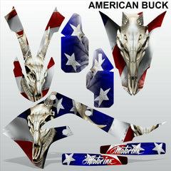 Kawasaki KXF 250 2021 AMERICAN BUCK motocross racing decals MX graphics stripes