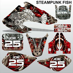 Honda XR 50 2000-2003 STEAMPUNK FISH motocross racing decals stripes MX graphics