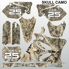 Yamaha YZ 125 250 2002-2005 SKULL CAMO motocross racing decals set MX graphics