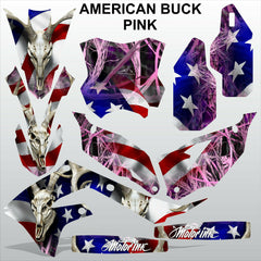 Kawasaki KXF 450 2019 AMERICAN BUCK PINK motocross racing decals MX graphics kit