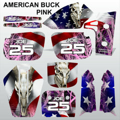 Kawasaki KX 60 1986-2005 AMERICAN BUCK PINK motocross racing decals set MX kit