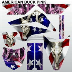 Kawasaki KLX 110 2010-2017 AMERICAN BUCK PINK motocross racing decals set MX kit