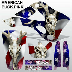 Kawasaki KX125-250 1999-2002 AMERICAN BUCK PINK motocross racing decals set MX