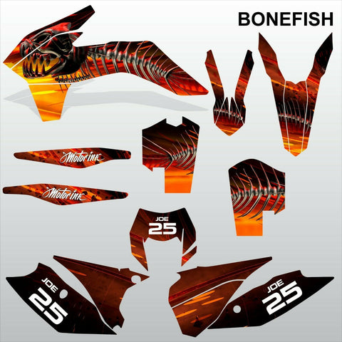 KTM EXC 2014 BONEFISH motocross decals racing stripes set MX graphics kit