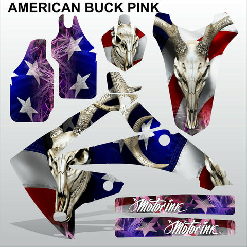 Honda CRF450 2009-2012 AMERICAN BUCK PINK motocross racing decals set MX kit