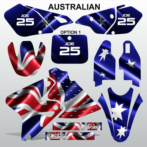 Kawasaki KLX 400 AUSTRALIAN motocross decals set MX graphics stripe kit