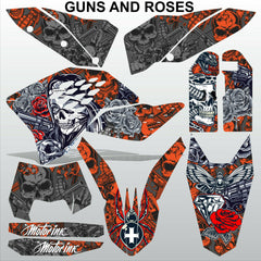 KTM EXC 2008-2011 GUNS AND ROSES motocross racing decals set MX graphics kit