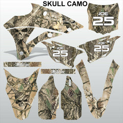 Kawasaki KX 85-100 2014-2020 SKULL CAMO motocross racing decals MX graphics kit