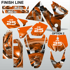 KTM EXC 1998-2000 FINISH LINE motocross decals set MX graphics stripe kit