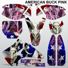 Kawasaki KX125-250 2003-2009 AMERICAN BUCK PINK motocross racing decals set MX