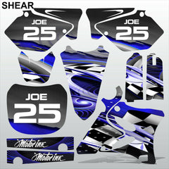 Yamaha YZ 125 250 2002-2014 SHEAR motocross racing decals set MX graphics kit