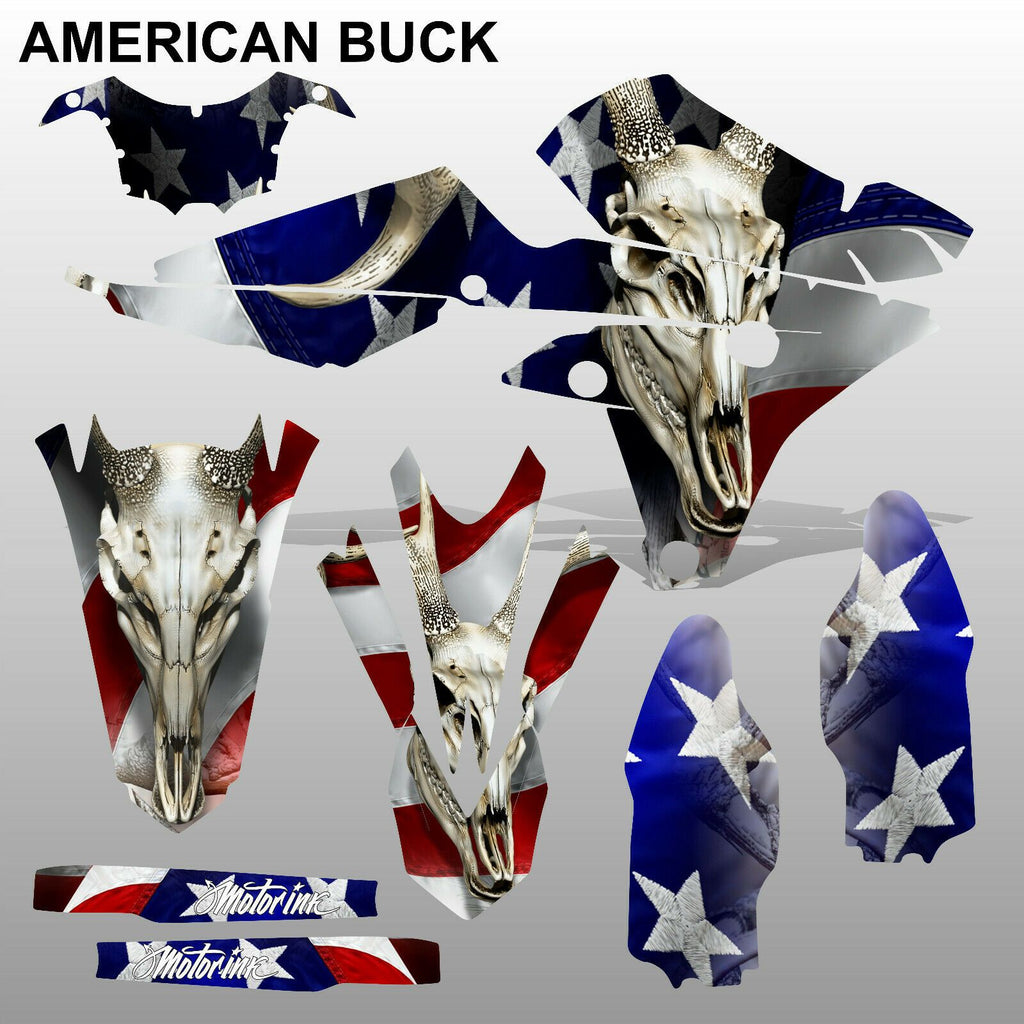 Yamaha YZF 250 450 2014 AMERICAN BUCK race motocross decals set MX graphics kit
