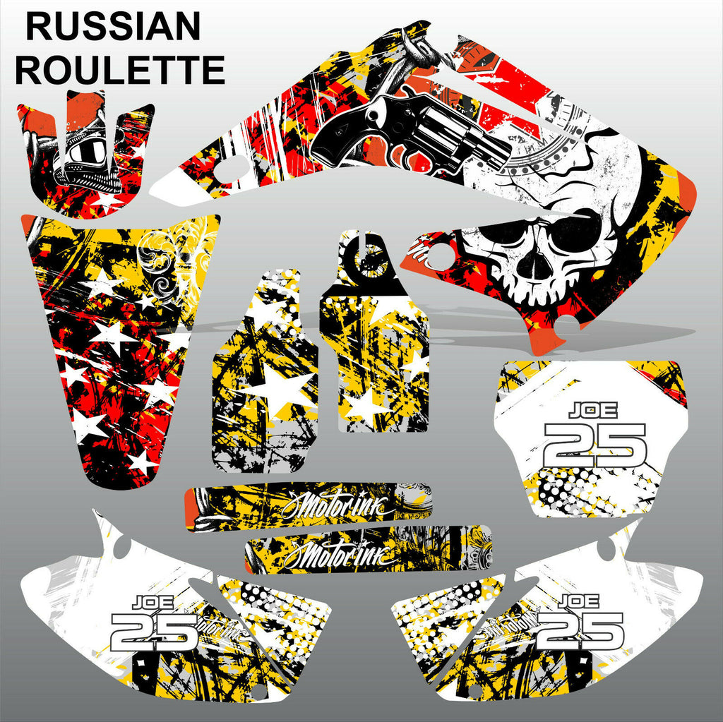 Honda CR125 CR250 2008-2012 RUSSIAN ROULLETE motocross decals set MX graphics