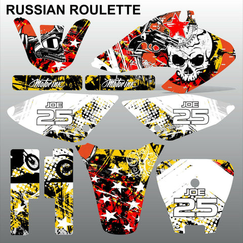 Honda XR 80-100 2001-2004 RUSSIAN ROULETTE race motocross decals MX graphics kit