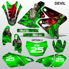 Kawasaki KLX 400 DEVIL PUNISHER motocross decals set MX graphics stripe kit