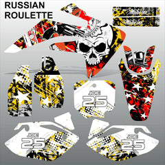 Honda CRF 150R 2007-2018 RUSSIAN ROULETTE Skull motocross decals MX graphics kit