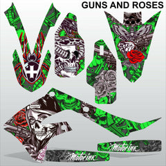 Kawasaki KXF 450 2019 GUNS AND ROSES motocross racing decals set MX graphics kit