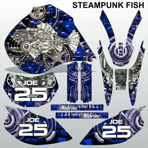 Yamaha TTR600 1997-2005 STEAMPUNK FISH motocross racing decals set MX graphics