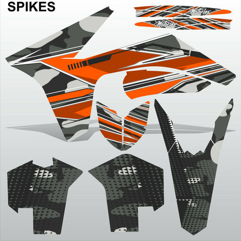 KTM SX 2011 2012 SPIKES motocross racing decals set MX graphics stripes kit