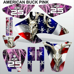 Honda XR 80-100 2001-2004 AMERICAN BUCK PINK motocross racing decals set MX kit