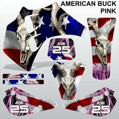 ТМ RACING 50 AMERICAN BUCK PINK motocross racing decals set MX graphics stripes