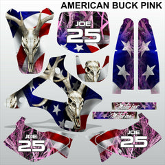 Kawasaki KX125-250 1994-1998 AMERICAN BUCK PINK motocross racing decals set MX