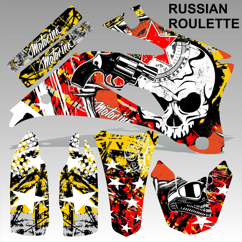 Yamaha YZF 250 450 2009 RUSSIAN ROULETTE motocross decals set MX graphics kit