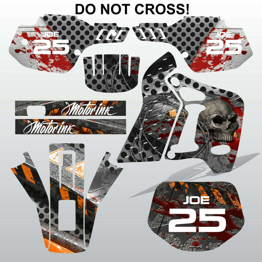 Kawasaki KDX 200 1991-1994 DO NOT CROSS! motocross decals set MX graphics