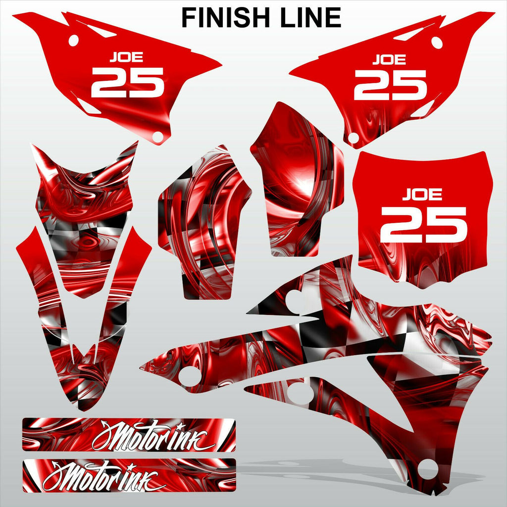 Kawasaki KX 85-100 2014-2015 FINISH LINE motocross decals set MX graphics kit