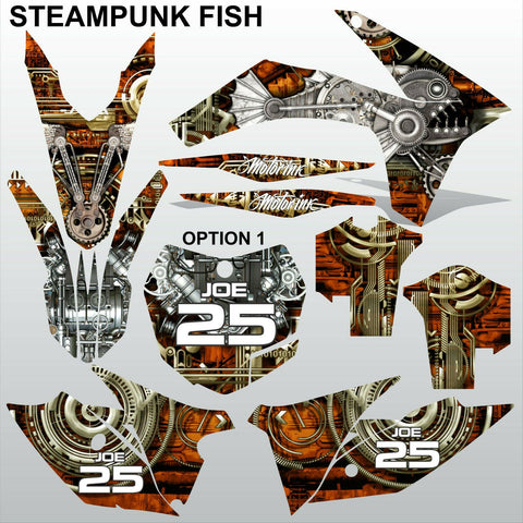 KTM EXC 2012-2013 XC 2011 STEAMPUNK FISH motocross decals racing set MX graphics