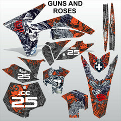 KTM SXF  2011-2012 GUNS AND ROSES motocross racing decals set MX graphics kit