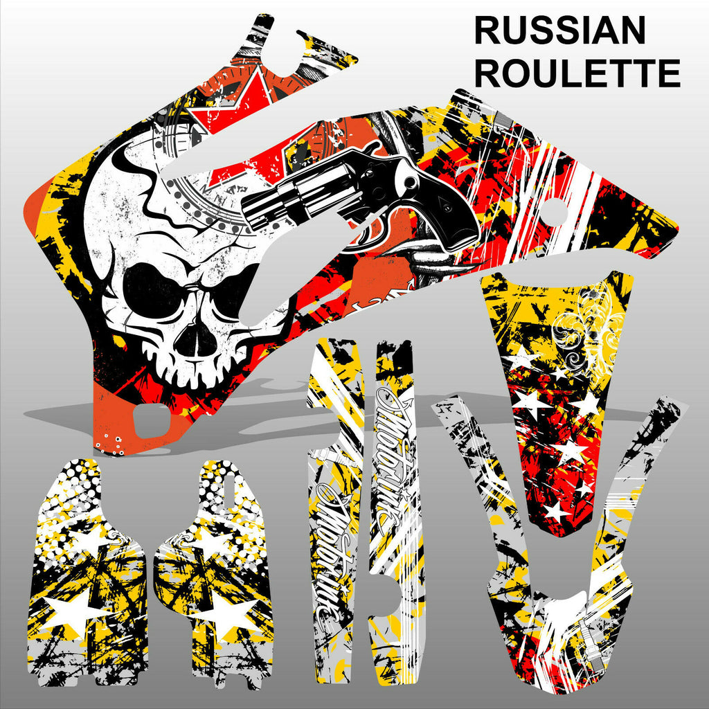 Yamaha WR 250F 2007-2013 RUSSIAN ROULETTE motocross race decals set MX graphics