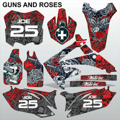 Honda CRF450 2009-2012 GUNS AND ROSES motocross race decals set MX graphics kit