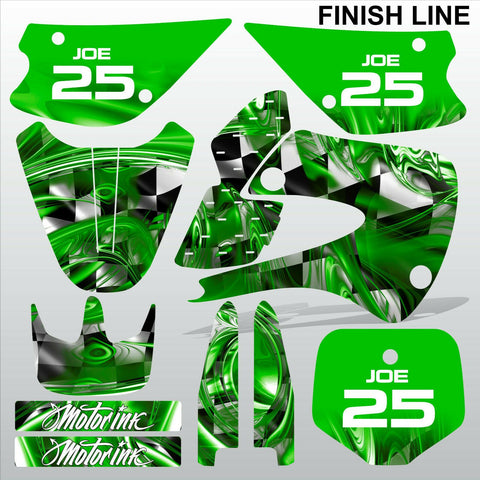 Kawasaki KX 85-100 2001-2012 GREEN FINISH LINE motocross decals set MX graphics