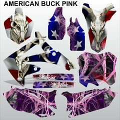 Honda CRF450 2009-2012 AMERICAN BUCK PINK motocross racing decals set MX kit