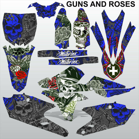 Yamaha YZF 250 450 2014 GUNS AND ROSES motocross decals set MX graphics kit